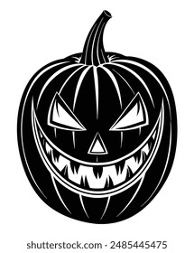 Grinning Jack o Lantern Silhouette Design