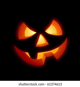 A grinning Jack O Lantern vector illustration.