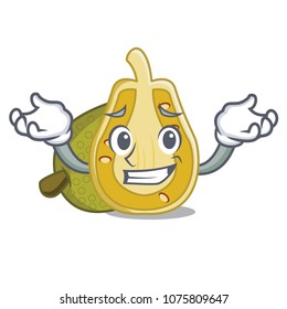 Grinning jackfruit character cartoon style