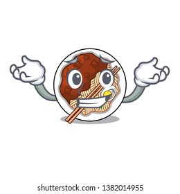 Grinning jajangmyeon in the a cartoon shape