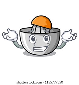 Grinning juicer character cartoon style