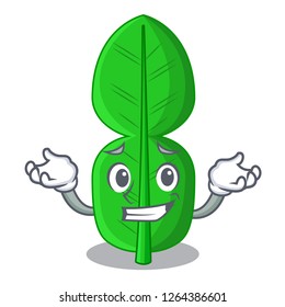 Grinning leaf bergamot in a shape cartoon