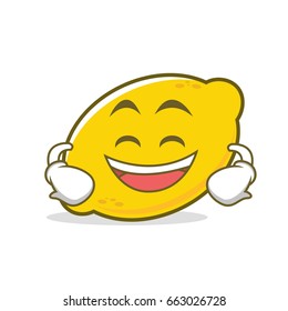 Grinning lemon cartoon character vector art