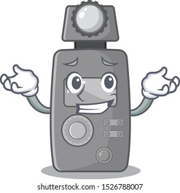 Grinning light meter isolated with the cartoon