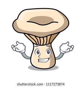 Grinning milk mushroom character cartoon