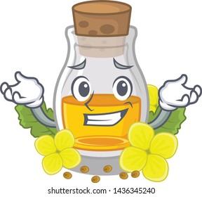 Grinning mustard oil isolated with the character