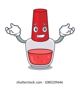 Grinning nail polish character cartoon