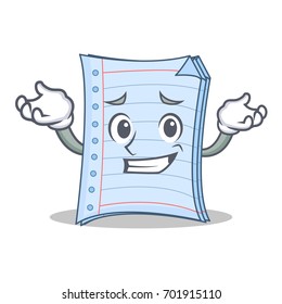 Grinning notebook character cartoon style