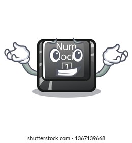Grinning num lock in the cartoon shape