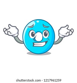 Grinning the number zero on a cartoon