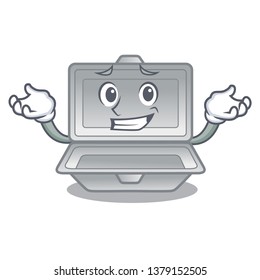 Grinning open styrofoam isolated with the mascot