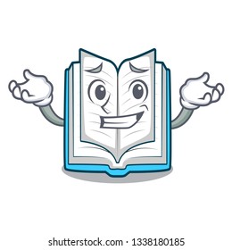 Grinning opened book isolated in the character