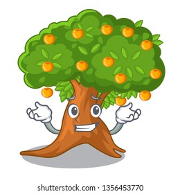 Grinning orange tree in the character shape