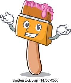 Grinning paint brush in the cartoon shape