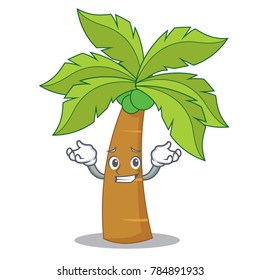 Grinning palm tree character cartoon