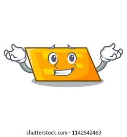 Grinning parallelogram character cartoon style