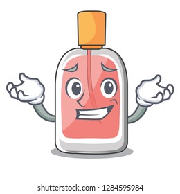 Grinning parfum botlle shape on the cartoon