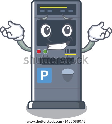 Grinning parking vending machine the cartoon shape