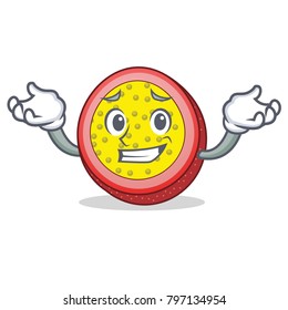 Grinning passion fruit character cartoon