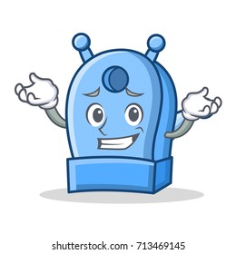 Grinning pencil sharpener character cartoon
