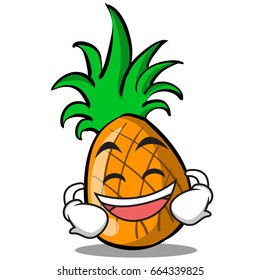 Grinning pineapple cartoon character collection vector art