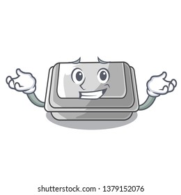 Grinning plastic box in the mascot shape