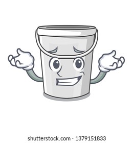Grinning plastic tube bucket the cartoon shape