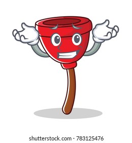 Grinning plunger character cartoon style