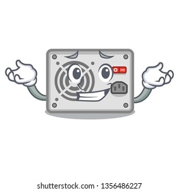Grinning power supply in the shape characters