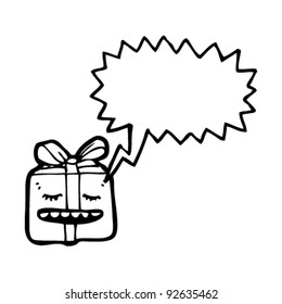 grinning present cartoon