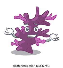 Grinning purple coral reef isolated with character
