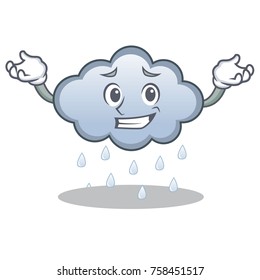 Grinning rain cloud character cartoon