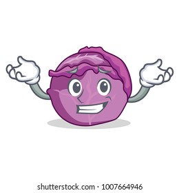 Grinning red cabbage character cartoon
