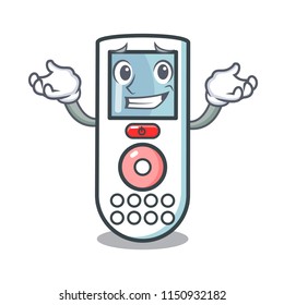 Grinning remote control character cartoon