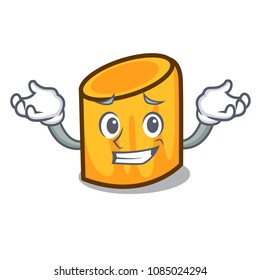 Grinning rigatoni character cartoon style