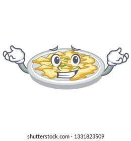 Grinning scrambled egg in the character pan