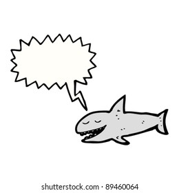tiburón sonriente con viñeta de burbuja de habla