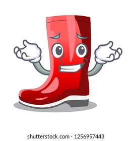 Grinning single of boots isolated on mascot