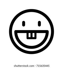 Grinning smile line icon vector