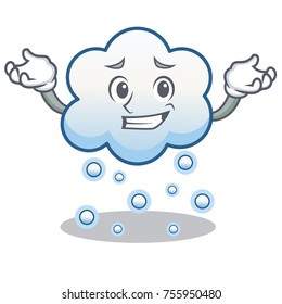 Grinning snow cloud character cartoon