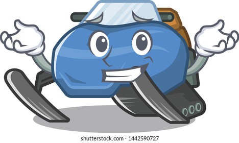 Grinning snowmobile toys in the cartoon shape
