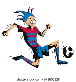 Grinning soccer player