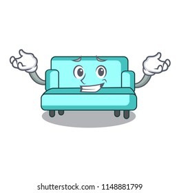 Grinning sofa character cartoon style
