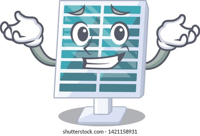 Grinning solar penels in the cartoon shape
