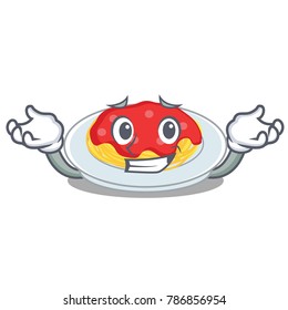 Grinning spaghetti character cartoon style