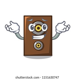 Grinning speaker character cartoon style