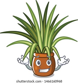 Grinning spider plant isolated with in mascot