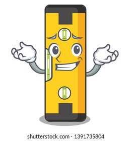 Grinning spirit level in the mascot shape