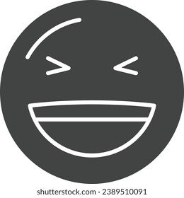 Grinning Squinting Face Symbol Vektorbild. Geeignet für mobile Applikationen und Printmedien.