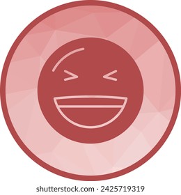 Imagen vectorial de icono de cara entrecerrada sonriente. Adecuado para aplicaciones móviles, aplicaciones web y medios de impresión.